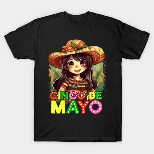 Cinco de Mayo Mexican Anime Girls T-Shirt